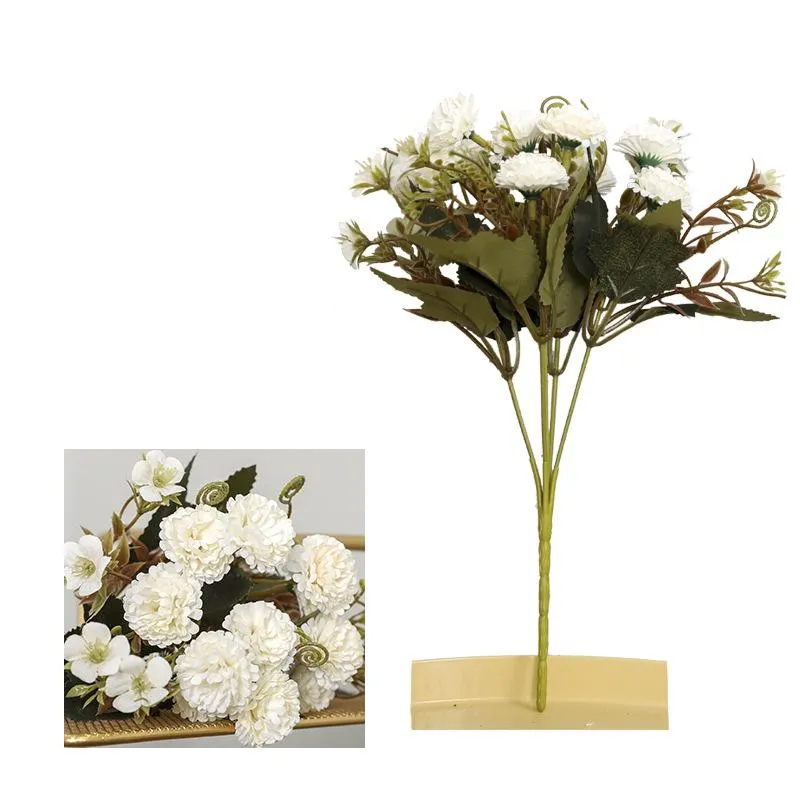 Decoratieve bloemen kransen boeket 5 stengel en 11 bloemkop kunstmatige mode anjer nepplant woensdag decodecoratief