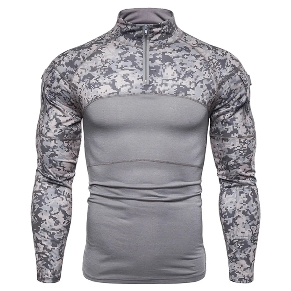 T-shirts voor heren tactische camouflage atletische t-shirts lange mouw mannen militaire kleding gevechten shirt aanval leger kostuum 230317