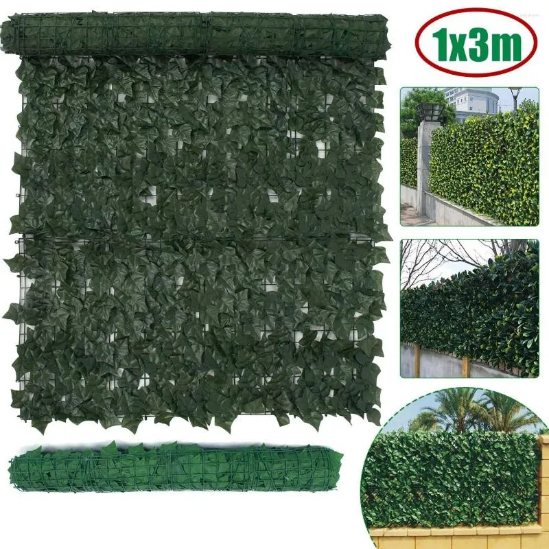 Decorative Flowers 100x300cm Artificial Ivy Privacy Fence Screen And Faux Vine Leaf Decoration For Outdoor Garden