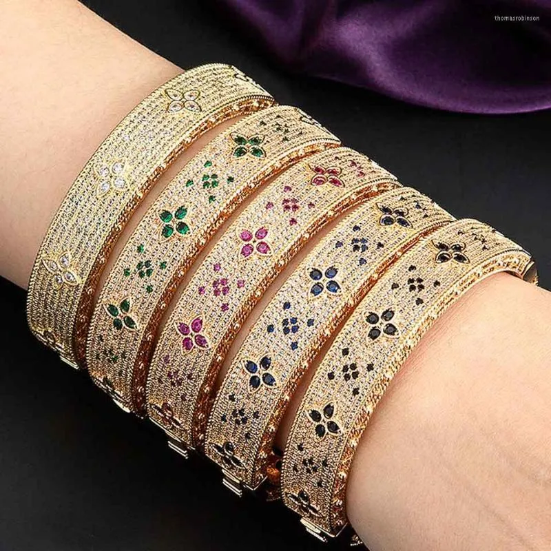 Bangle Zlxgirl Fashion Classic Women Size Full Around Zircon Wedding and Armband of Briday Bijoux Dubai Gold Free Ship