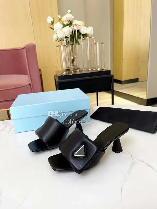 Summer Beach Low Heel Slippers Triple Cross Decorative Sandals Leather Sexy Designer Shoes 6.5 CM High Belt Buckle Women's Shoes Fashion Platform 35-42