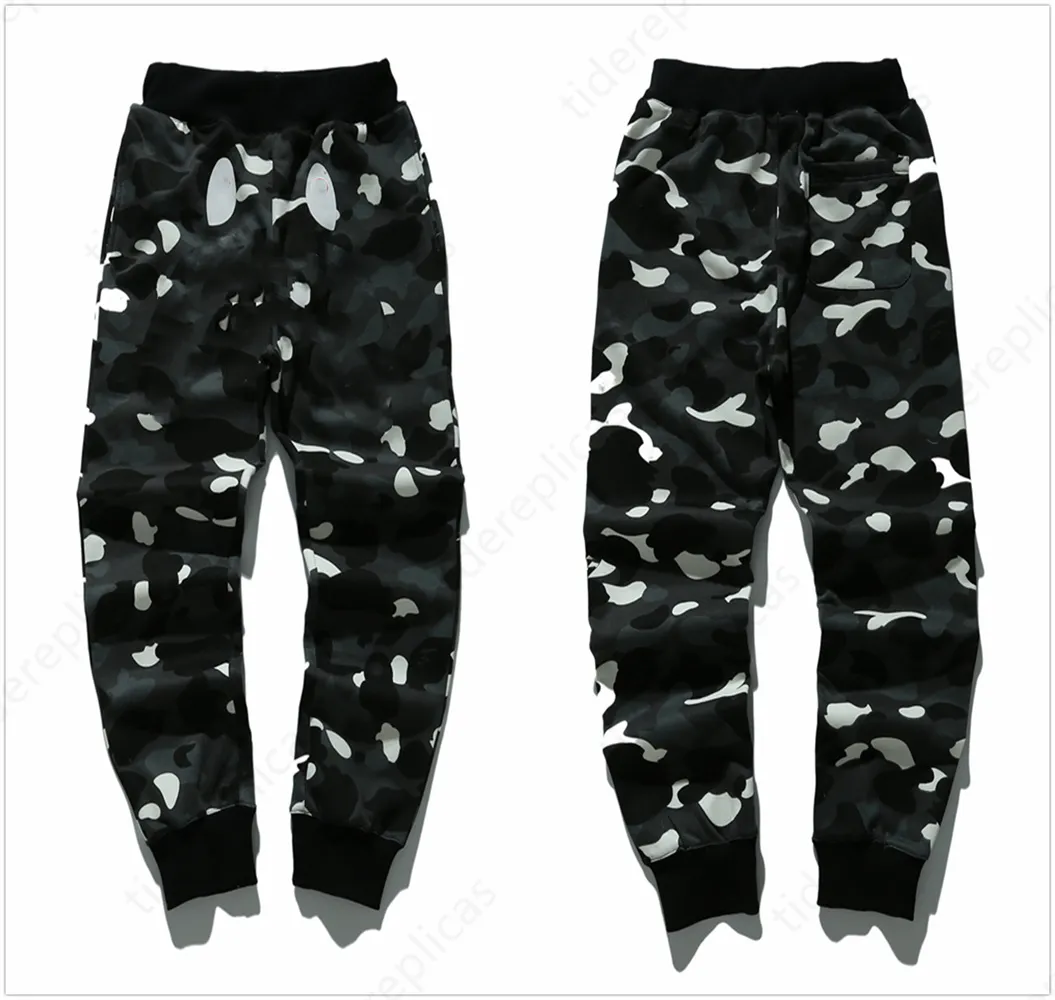 Sport cargo broek designer broek Shark colorblock Broek joggingbroek joggingbroek oversized Colour Pocket Gedrukt Camo lichtgevende ster a1