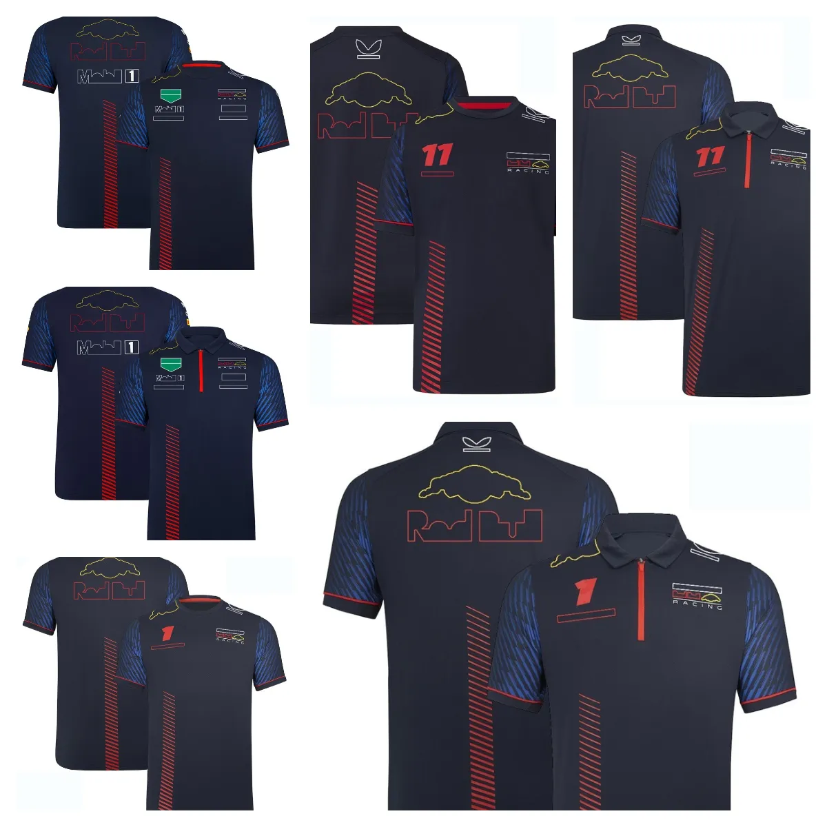 Erkek ve Kadınlar F1 yarış takım elbise tişörtleri 2023 Yeni takım kısa kollu polo gömlek sıradan hayranlar gömlek yarışçıları aynı paragrafla özelleştirildi.