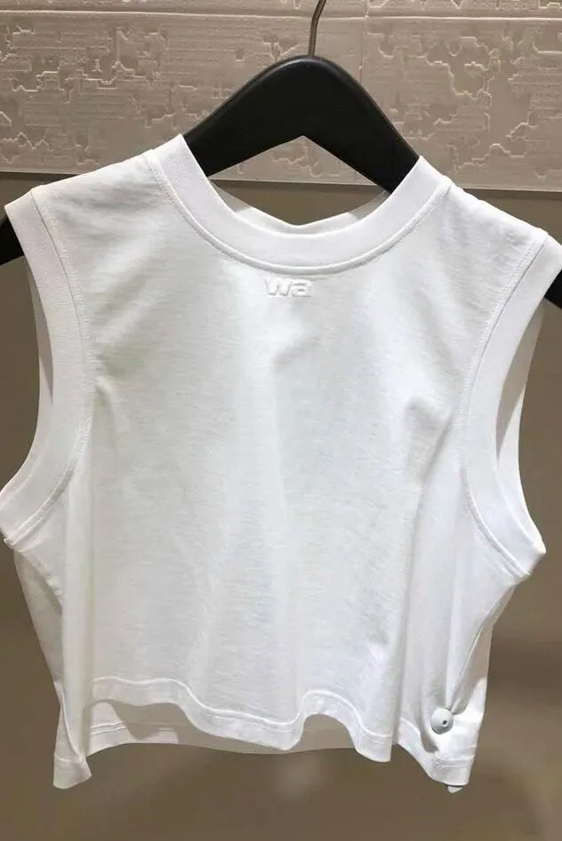Solid Summer Tank Top for Women Letter Print Sleeveless T-Shirt Spring Slim Short Top Autumn Fashion