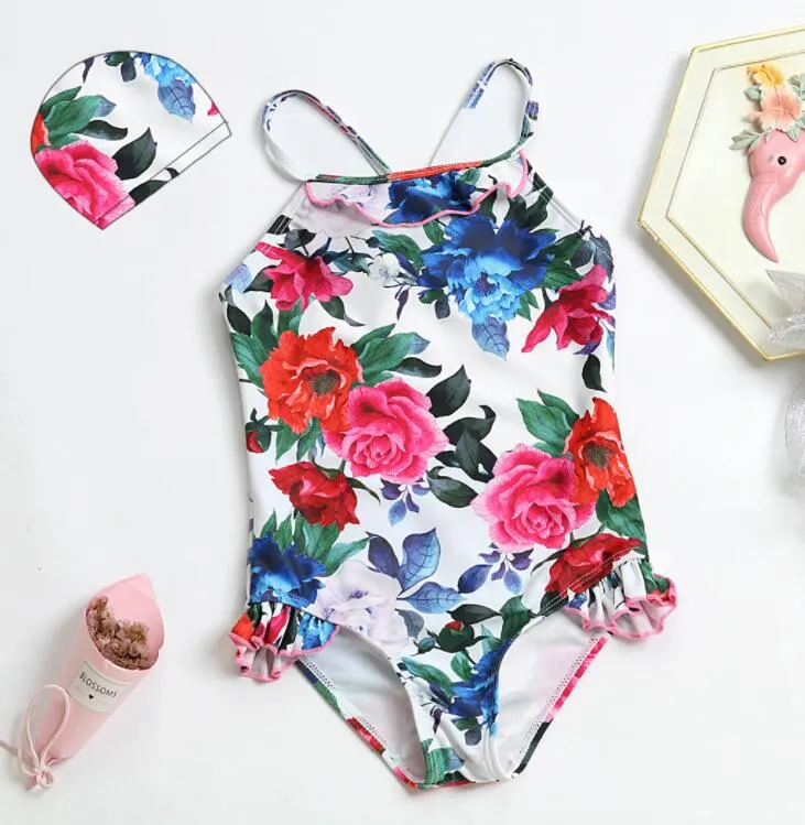 Children One-Pieces Swimsuits Baby Girls Print Swimming Girl Pineapple Suits Kids Summer Swimwear