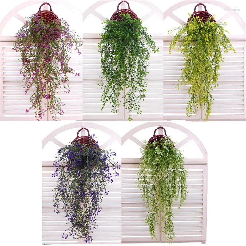 Decoratieve bloemen 10 pc's kunstmatige planten wijnstok nep hangende klimop garland groen broeikas binnen huizen tuin bruiloft decoratie groothandel