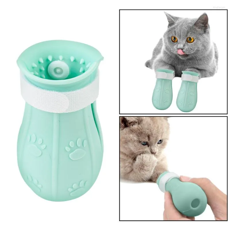 Cat Costumes Anti-Biting Bath Washing Feet Set Claw Cover gesneden nagels voet voor anti-Scatch Shoes Boots Pet Protector