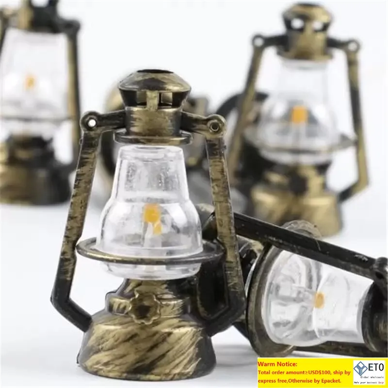 Mini Home Furnishing Decoration Creative Retro Light Kerosene Lanterns Home Decor Gift Wood Craft Ornaments