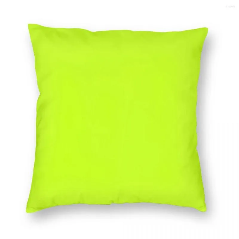 Kussensloop heldere fluorescerende neon limoen groen vierkante kussensloop polyester linnen fluweel fluweel patroon zip decor sofa zaad kussendeksel 18 "