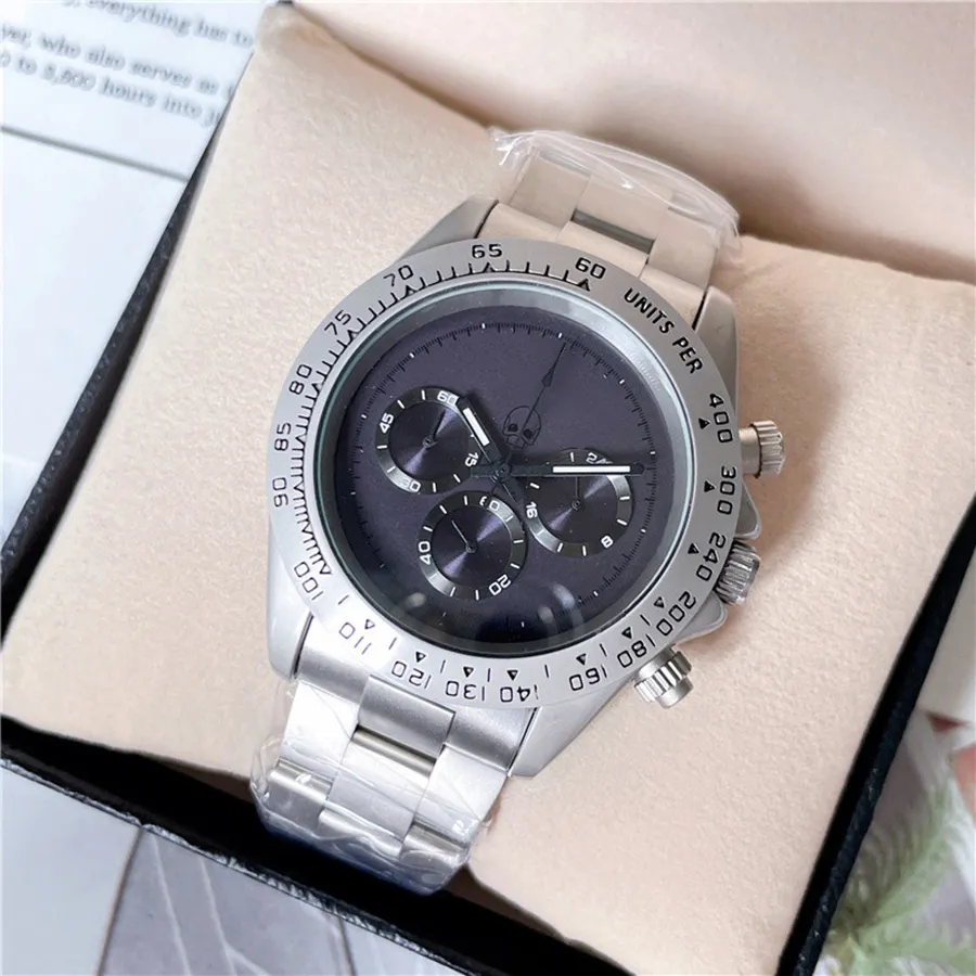 Relógios de pulso de marca completa masculinos masculinos estilo multifuncional luxo com logotipo aço pulseira de metal relógio de quartzo X234
