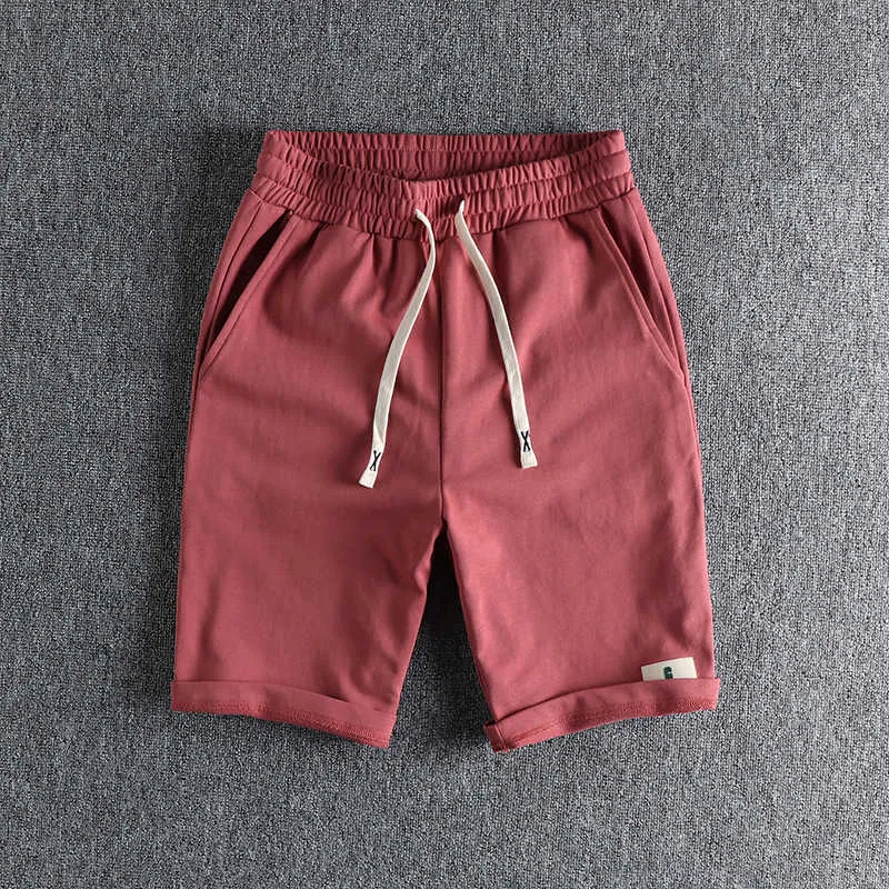 Men's Shorts Men's casual shorts with knit comfort loop simple paste cloth decorative sport drawstring five-cent pants pure color pants G230316