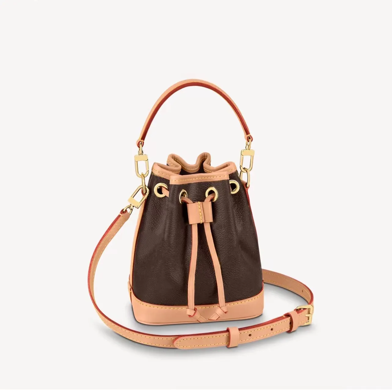 Women Designer Crossbody Bags M81266 Nano Noe Drawstring Super Mini Bucket Handbags Lady Fashion Cute Purse Shoulder Bag