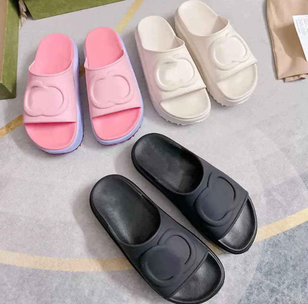 Slippers 2023 Designer Platform Sandaal Dames Mannen Rubber Leer Slide Jurk Schoenen Wiggen Strand Luxe Zomer 39ess