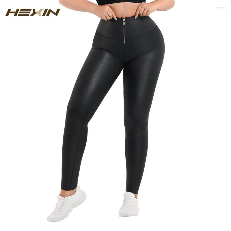 Damesjaberse vrouwen fajas zipper faux lederen leggings taille trainer hoge taille buikregeling afslankbroek gewichtsverlies shapewear