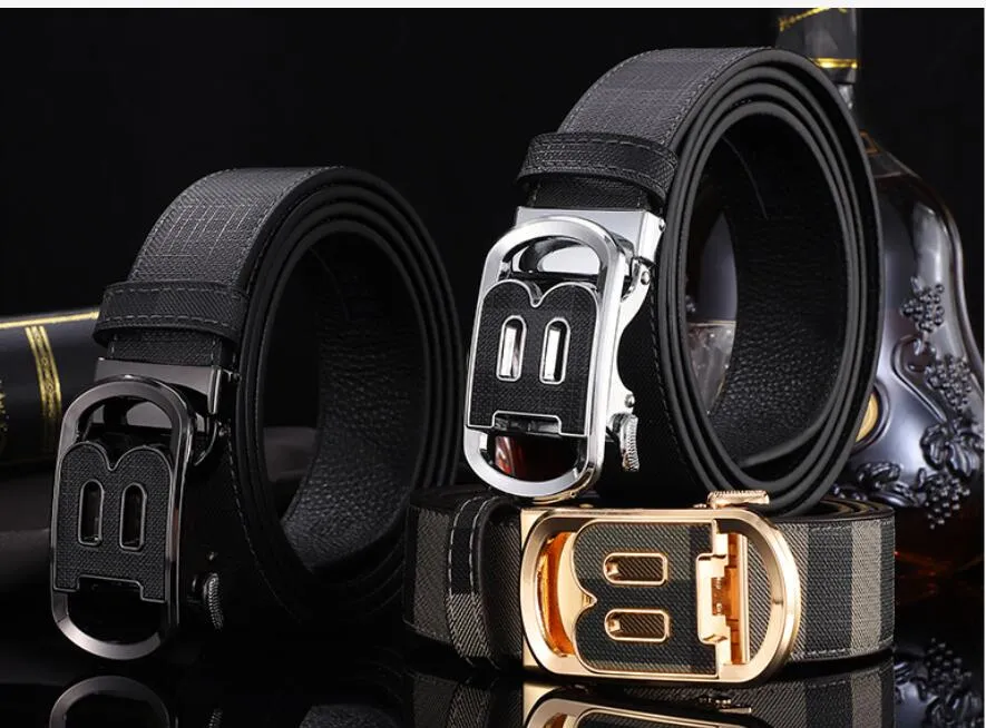 Mens Automatic Buckle Belt Letter B Plaid Business Casual Pants Belt 6 Colors Designer Brand Jeans Waistband