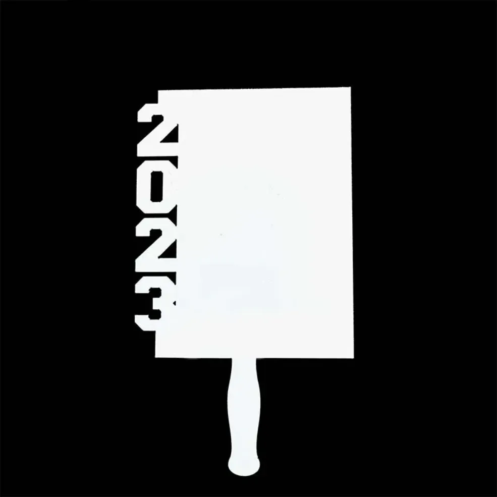 2023 Sublimation Mdf Hand Paddle Church Square Fan Home Blank White