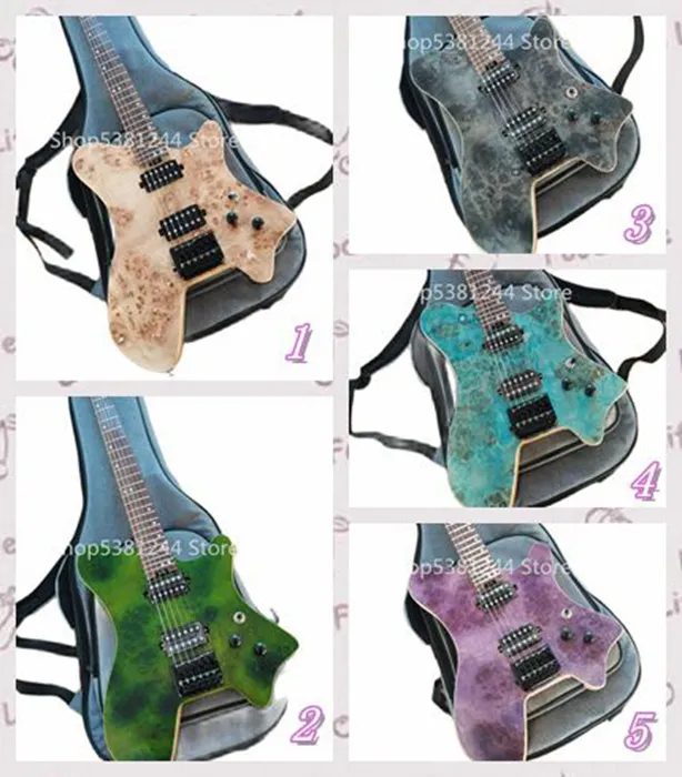 Guitarra elétrica de impressão sem cabeça clássica 24 trastes podem ser personalizados