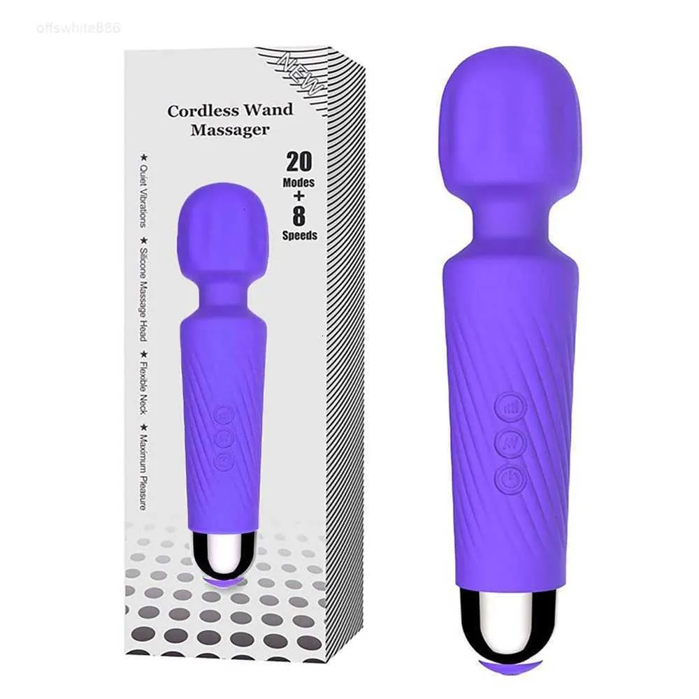 Vuxen massager kraftfulla av vibratorer laddningsbara magiska trollstav massager klitor massage 20 lägen kvinnlig onani tyst sexleksaker för kvinnor