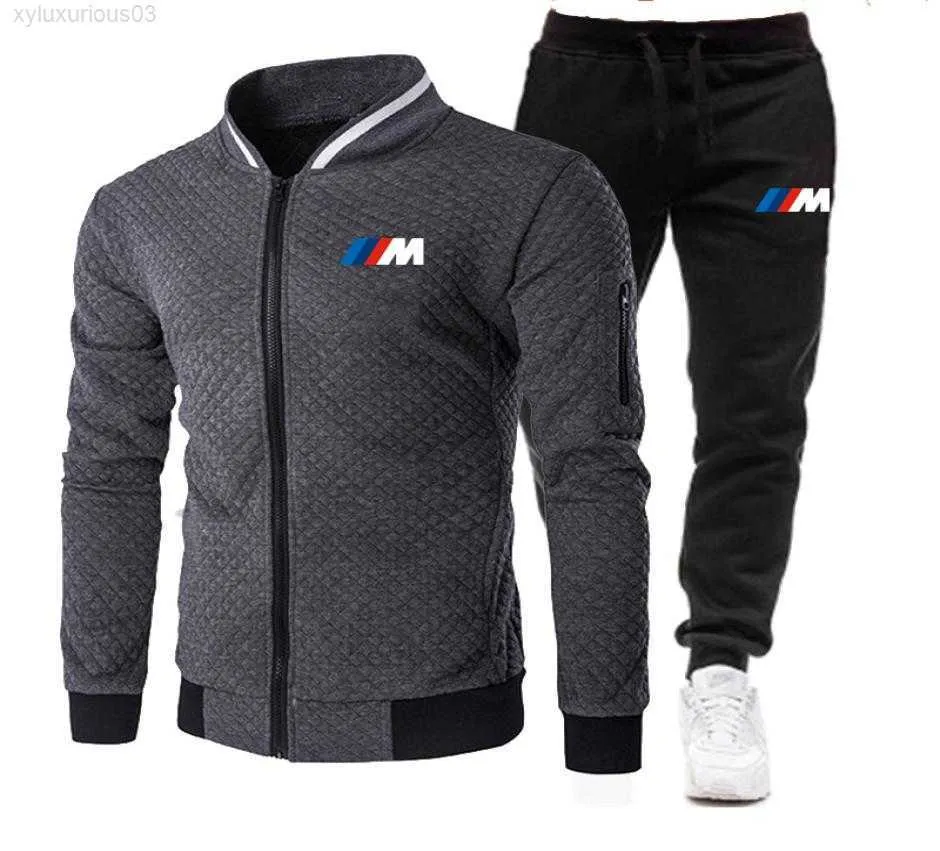 2023 Twopiece Sports Bmw Printed Men039s Jacket Pants Sweater Hooded Wear Casual Suit Men4990280