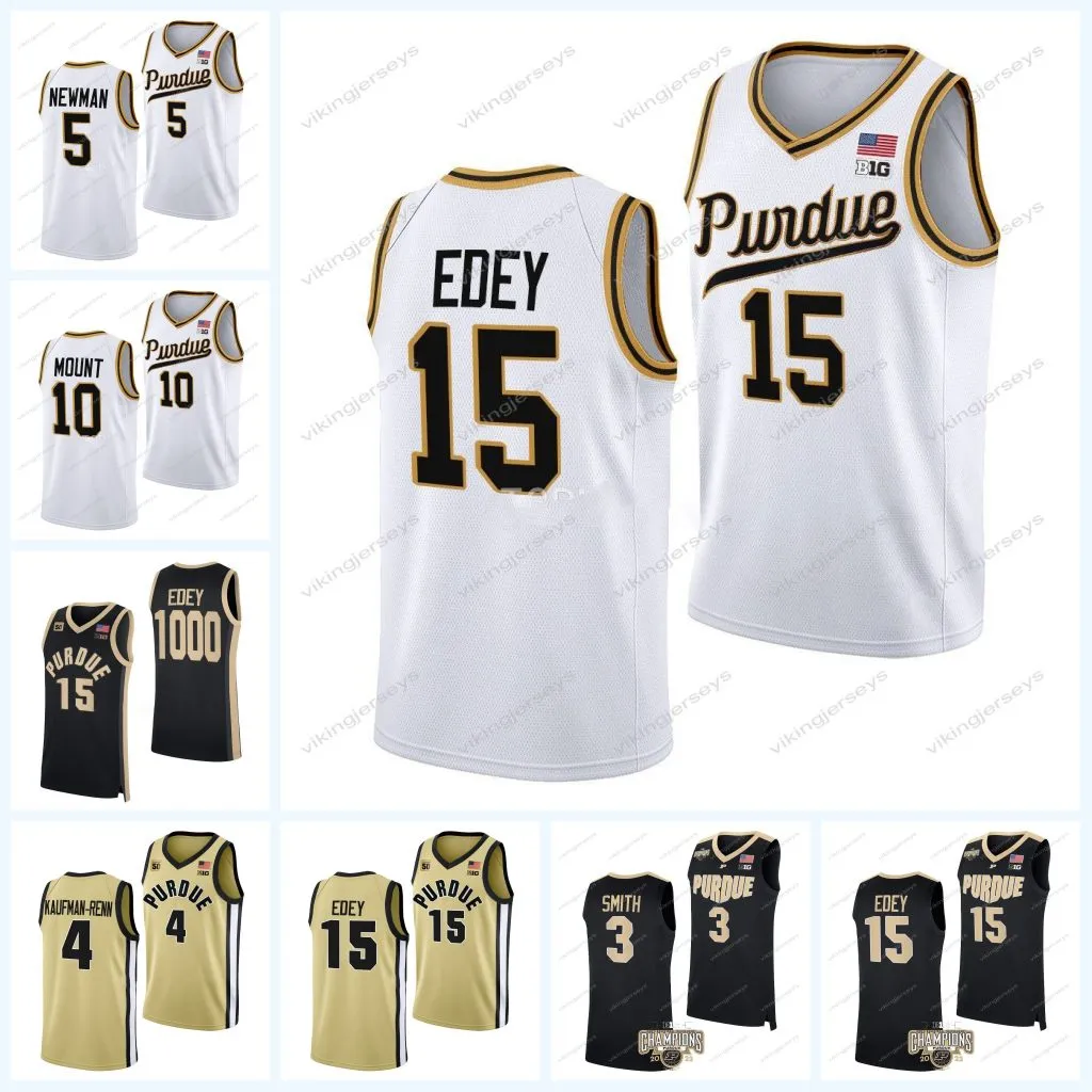 NCAA Purdue Boilermakers College Basketball Jersey 15 Zach Edey Braden Smith Brandon Newman Ethan Morton Chase Martin Fletcher Loyer Sam King Trey Kaufman-Renn