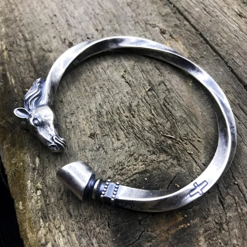 Bangle Adjustable Viking Horse's Head And Hoof War Bracelet