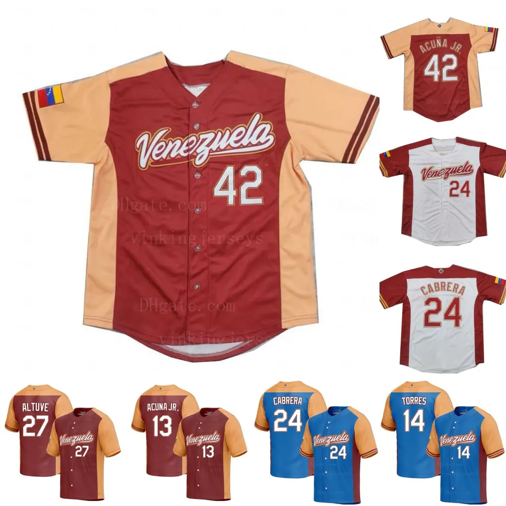 Team Venezuela Baseball Jersey 2024 World Baseball Classic 42 Ronald