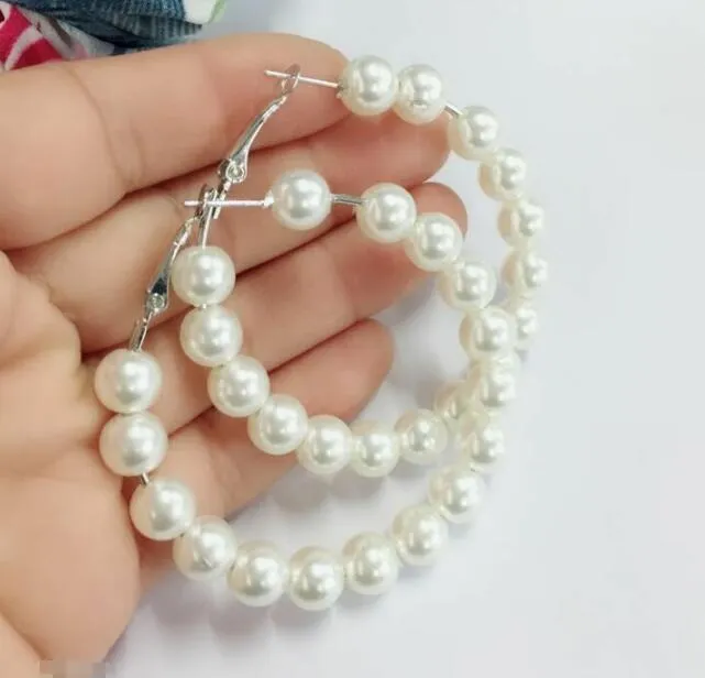 DHL SHIP Wholesale Jewelry of new nightclubs in Europe and America, exaggerated pearl earrings, round earrings, female jewelry manufacturers