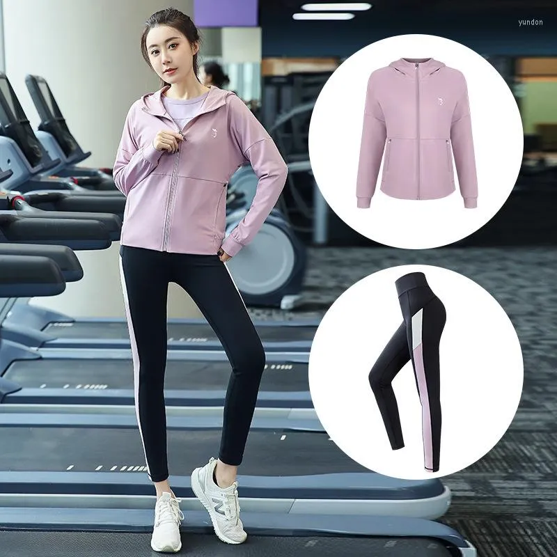 Set da corsa Taglie forti Abbigliamento da yoga Autunno Inverno Tuta da donna Felpa con cappuccio Giacca Felpa Pantaloni Jogger Fitness Palestra Set di abbigliamento sportivo