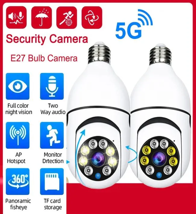 Wi -Fi 360 Панорамная лампочка камера 1080p камера камеры беспроводной безопасности. Камеры безопасности ночное видение двухстороннее аудио Smart Motion DE3502480