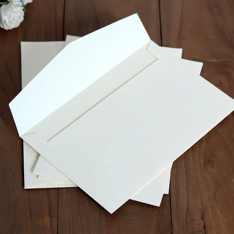 Greeting Cards 100pcs Invitations Card Envelopes With Labels Stickers Greeting Cards Envelope Card For Wedding Baptism Birthday Party Supplies 230317
