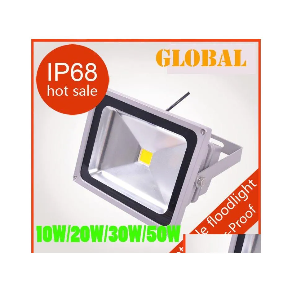 2016 holofotes LED Floodlight Outdoor 10W 20W 30W 50W 70W 100W 150W 200W IP68 Luzes de inundação de paisagem branca e fria de espiga