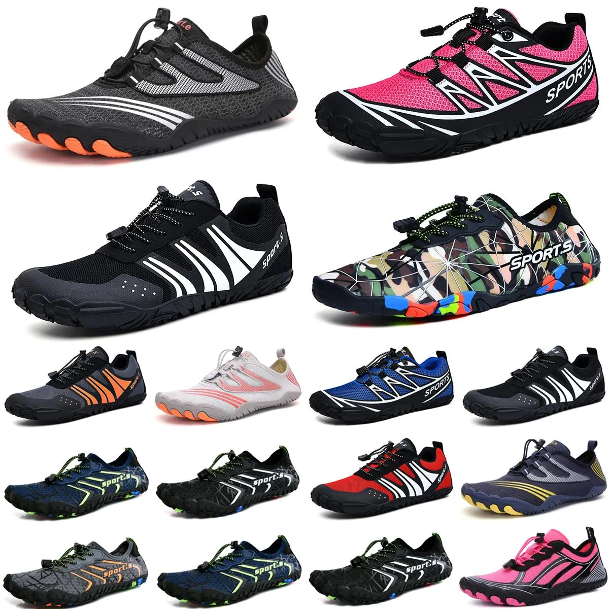 Water Shoes Women Men Shoes Sandals Beach Black Yellow Orange Diving Outdoor Barefoot Quick-Dry size 36-45