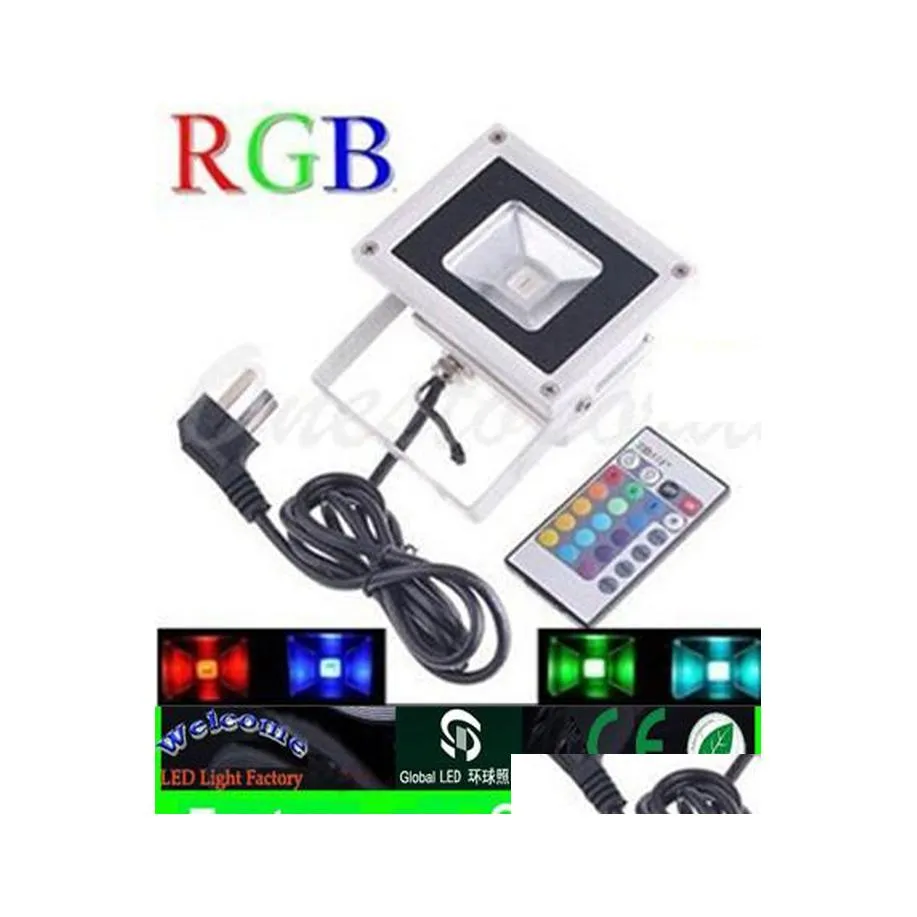 Reflektory 2016 4x Outdoor RGB LED Reflight 10W WIHT Wtyczka 20W 30W 50W 100W Lampa Wodoodporna IP66 z kontrolnymi światłami świątecznymi AC 110240V DHY5S