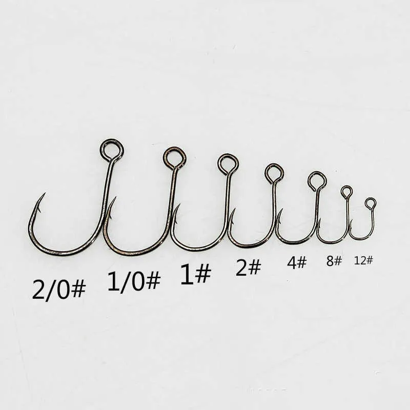 Fishing Hooks 2/0 1/0 1 2 3 4 Big Eye Single Hook Inline FishHooks /Pack  For Live Bait And Hardbait Single Fishing Hooks P230317 From Mengyang10,  $11.71