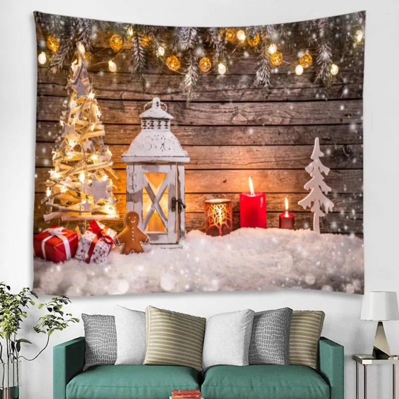 Juldekorationer varumärke Merry Tapestry Wall Ornament Hem Hanging Decor for Bedroom Living Room Polyester Fabric Art Decal