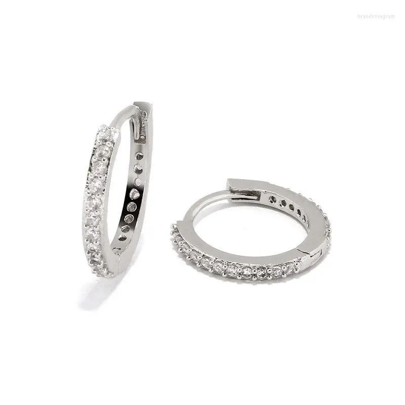 Hoop Earrings 2023 European And American Folding Belt Small Ear Buckle Micro-zircon Color Ring Piercing Jewelry
