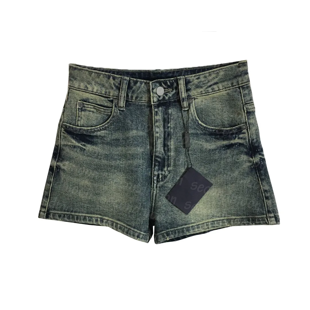 Kvinnor Vintage Jeans Shorts Mode Hög midja Korta Byxor Vår Sommar Andas Shorts Jean Byxor