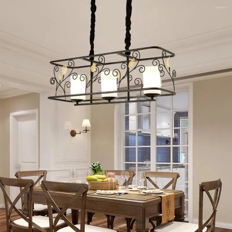 Hängslampor American Country Chandelier Minimalist Restaurant Iron Art Idyllic Living Room Lamp El Villa Lu806174