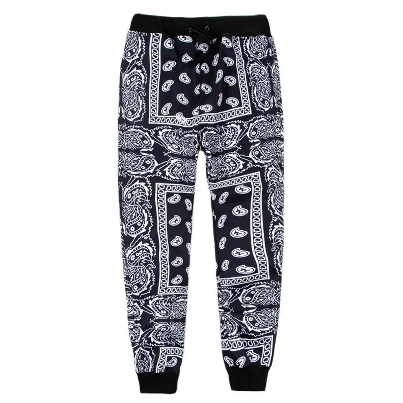 Herenbroeken gewatteerd Polyester Bandana Paisley Pant Jogger Men Women Sweatpants Tracksuit Harajuku Trousers Spring Hip Hop Streetwear 230317