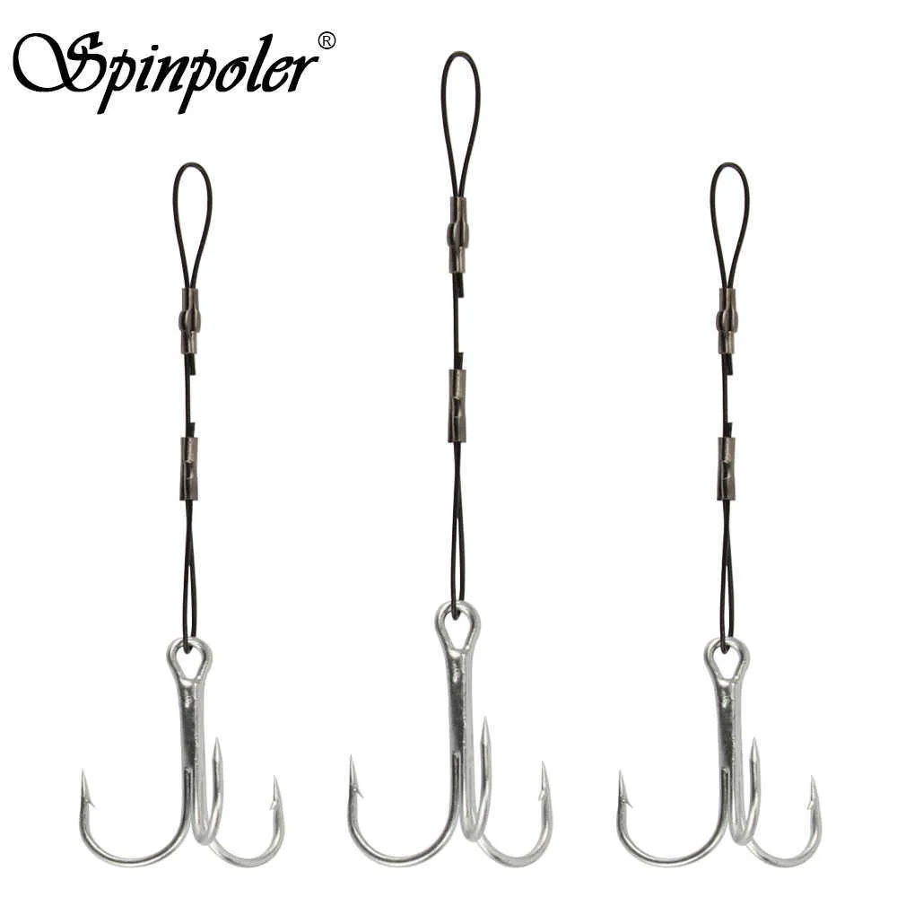 Fishing Hooks Spinpoler Fishing Hook Rig Stinger #6 #1 #1/0 #2/0