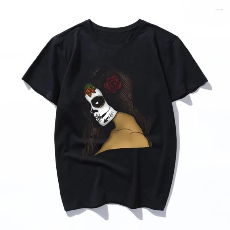 Men's T Shirts The Day Of Dead Girl Top Quality Cotton Funny Women Shirt Casual Unisex Short Sleeve Print Mens T-shirt Fashion Cool Shi