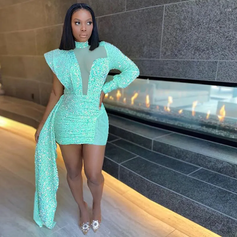 Casual Dresses 2023 Fashion Sequins Glitter Dress For Women Mesh