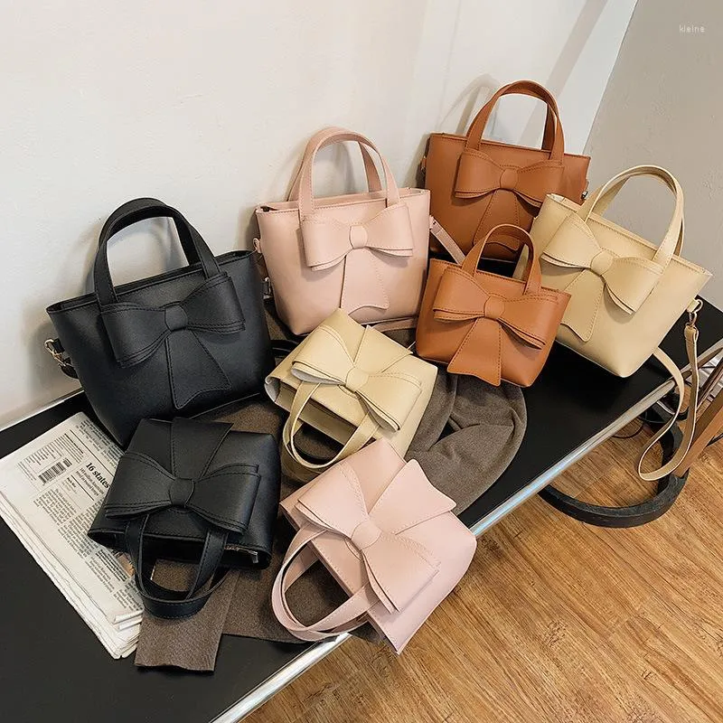 Evening Bags 2023 Lovely Women Bag Fashion Parent Child Shoulder PU Leather Mother Daughter Pink Cute Girls Kids Bow Cross-body