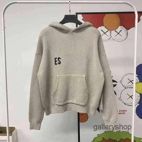 ES Hoodie Rollkragenpullover Lose Pullover Lässiger Strick Hoody Lazy Style für Männer Frauen Leichte Kapuzenpullover US UKCR8L