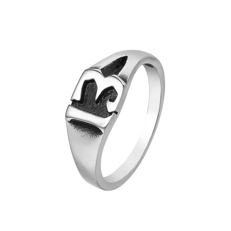 316 Stainless Steel Lady s Number 13 Ring Women Girl s 18k Gold Silver Fashion Figure Character Small Size Numeral Rings Jewelry For Female