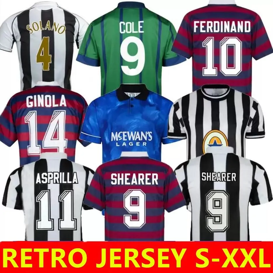 95 96 97 NewcastleS VOETBAL jerseys 98 99 NUFC SHEARER Retro HAMANN SHEARER PINAS 1988 93 95 1997 05 06 2000 01 UNITED OWEN klassieke VOETBAL SHIRTS Ginola lange mouwen