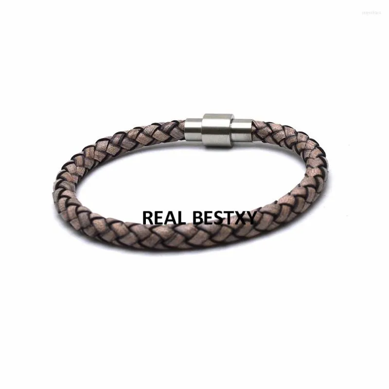 Strand 5pcs/lot özel logo örgü sarma deri erkekler için kadınlar için bilezikler femme homme erkek takı pulsera hombre erkek bileklik