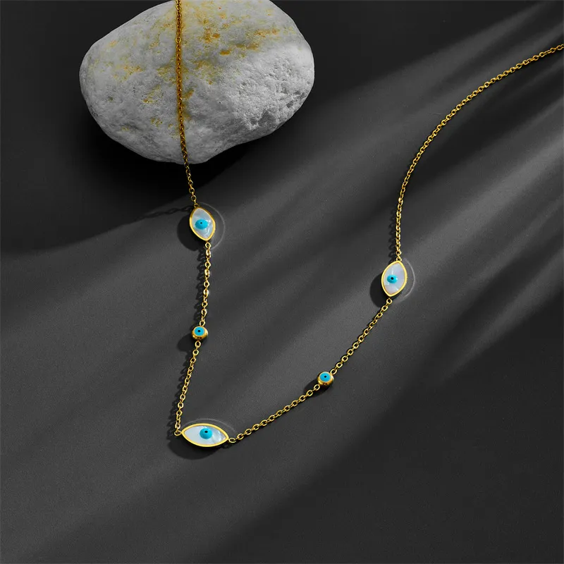 Mooie vrouwen Style Evil Eye Pendant ketting roestvrijstalen sieraden voor cadeau