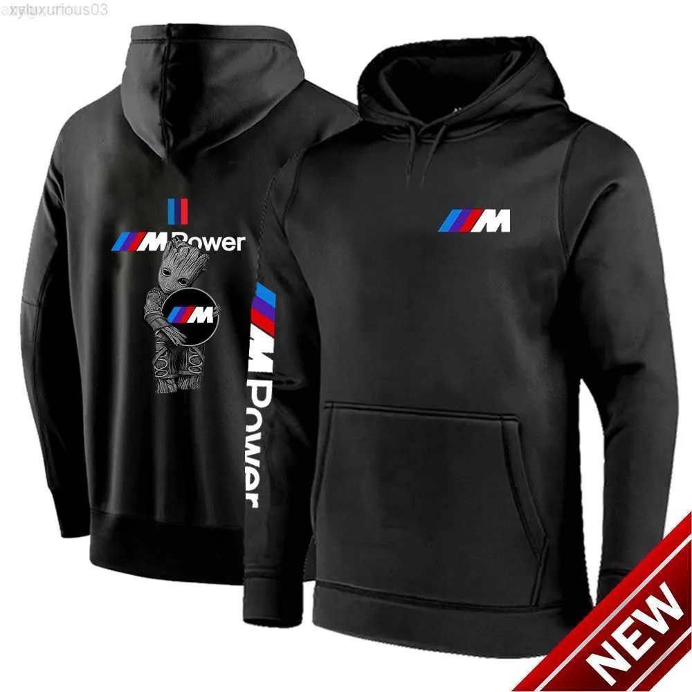 2023 Herrmode GRROOT BMW M Power Hoodies tryck Sweatshirt Spring Autumn Custom Cotton Harajuku Hoody Tracksuit