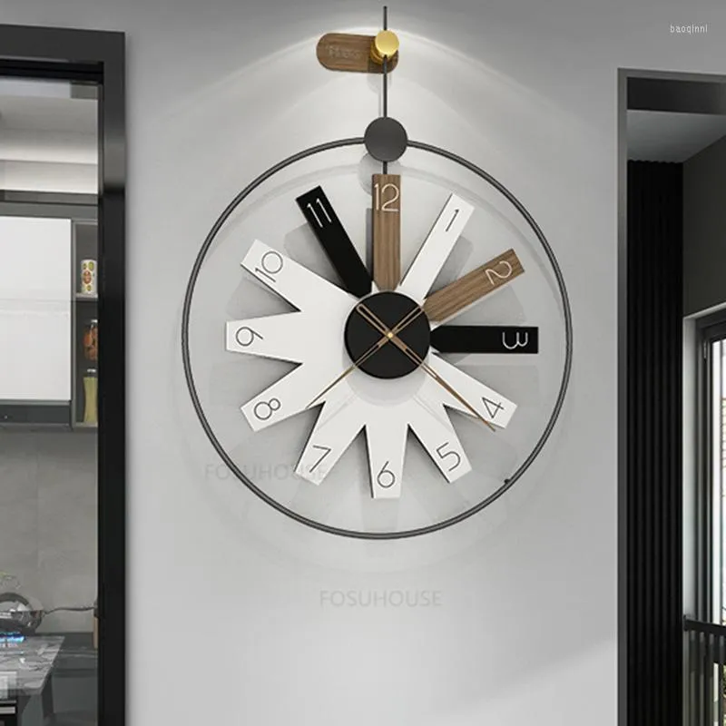 Zegary ścienne nordyckie dekoracyjne zegar do salonu meble światła luksusowy projekt domowy wystrój jadalni